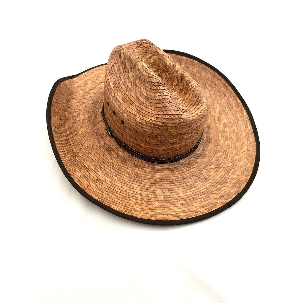 Justin Cowboy Hat Mens 7 1/4 Brown 20X Straw Milano Hat Co Western Cattleman